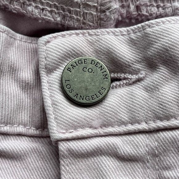 Paige Kylie Crop Jeans Women's 28 Cotton Blend Mauve Lilac Artsy Boho Lagenlook - Picture 7 of 8